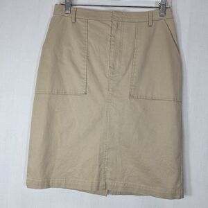 ATM Anthony Thomas Melillo Khaki Stretch Cotton Utility Skirt - Size 6